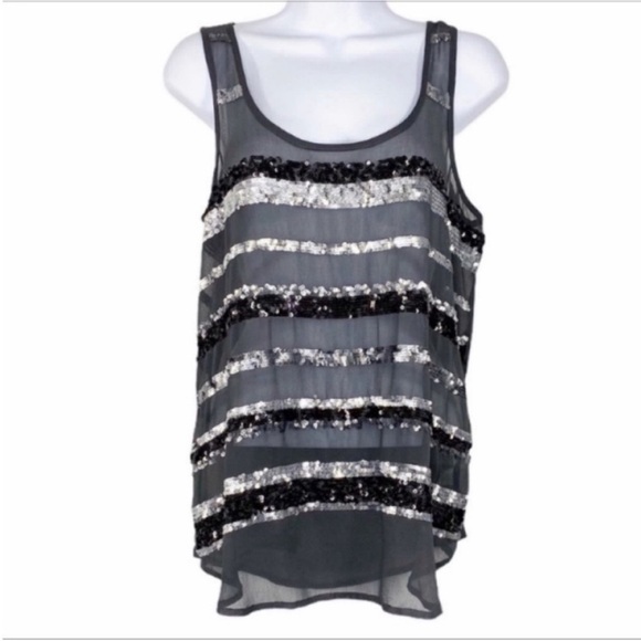 OLD NAVY Sequins Striped Tank Top M - Picture 1 of 8